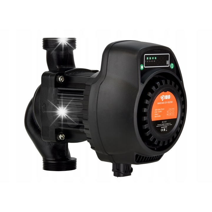 IBO MAGI MAX 25-100/180 keringető szivattyú, elektronikus, energiahatékonyság EEI ≤0.23, áramlási sebesség 170 l/perc, csatlakozás 1½, fekete