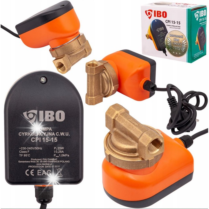 IBO CPI 15-15 vízkeringető szivattyú, sárgaréz, 25W, 230V, 84mm