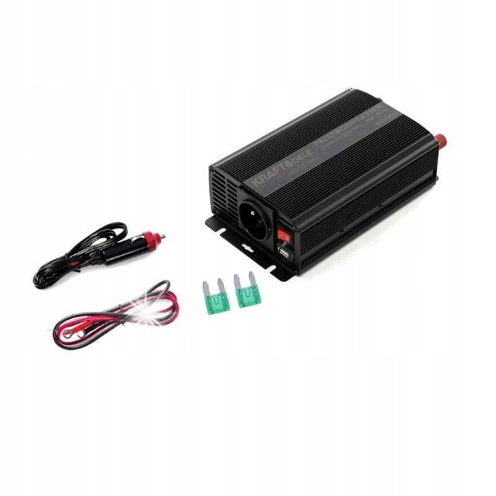 Kraft&Dele KD1256 feszültségátalakító 500/1000W fehér 12V-230V