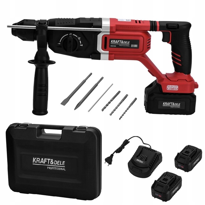 Ciocan rotopercutor Kraft&Dele 21V 4,5J 2x4Ah multicolor