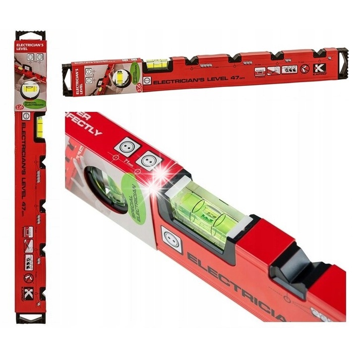Kapro 48cm alumínium vízmérték 50x20mm villanyszerelőknek