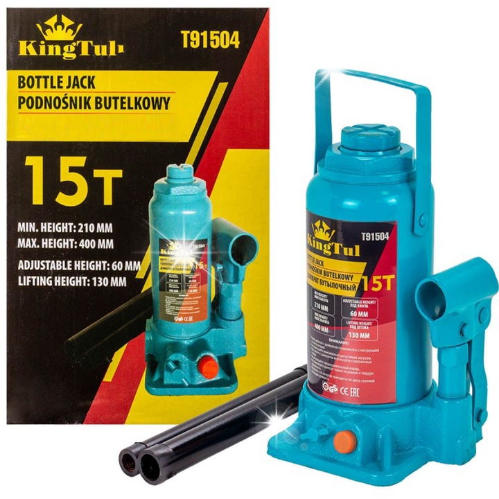KingTul hidraulikus emelő 8 tonna, 210-400mm, kompakt
