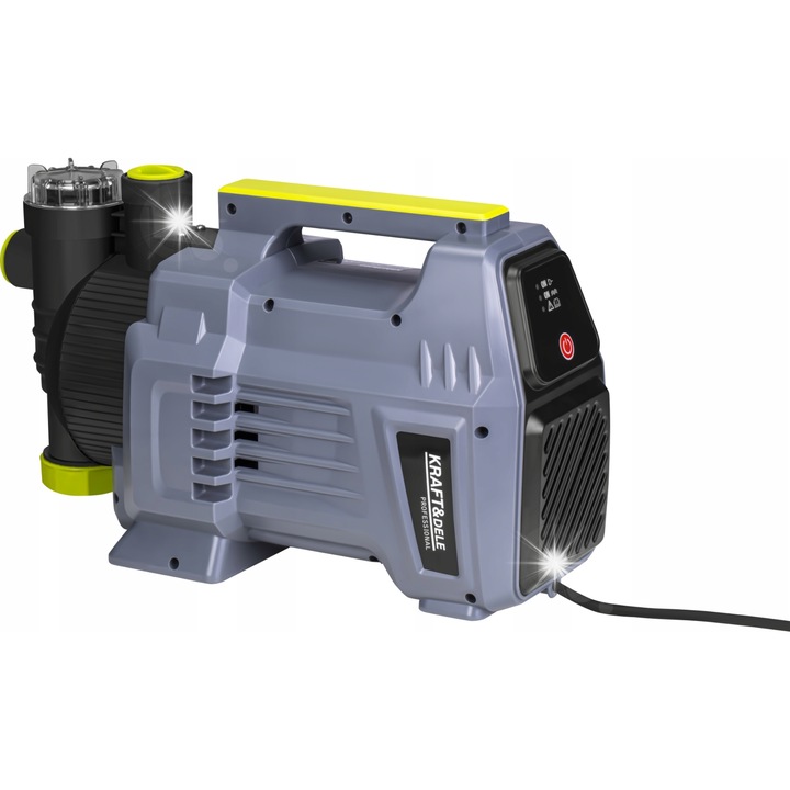 Градинска помпа Kraft&Dele KD5271, 1500W, 4700 л/ч, макс. напор 50 м, със защита от работа на сухо, IPX4, връзка G1, Сива