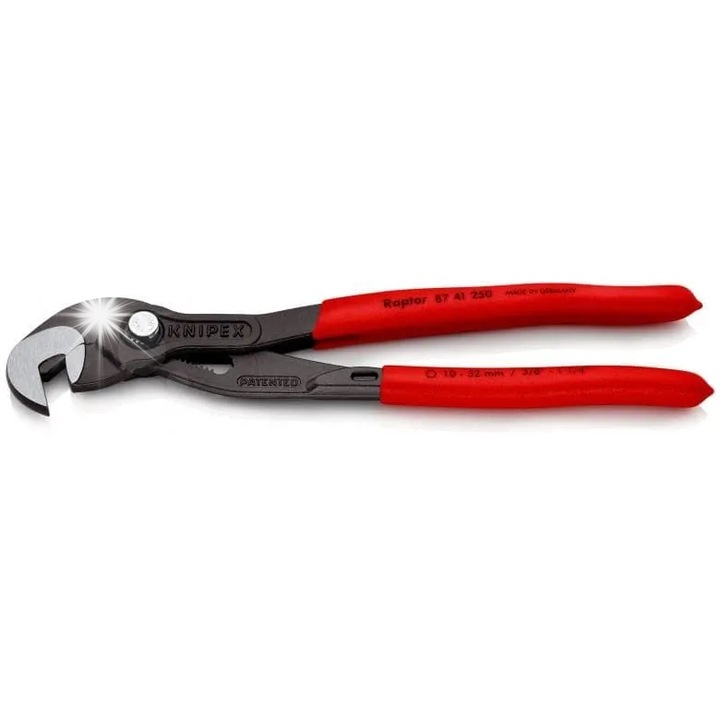 Knipex 87 41 250 multifunkciós állítható fogó, önzáró anyákhoz O 10–32 mm (3/8–1 1/4 in), 15 pozíció, Piros, 250 mm