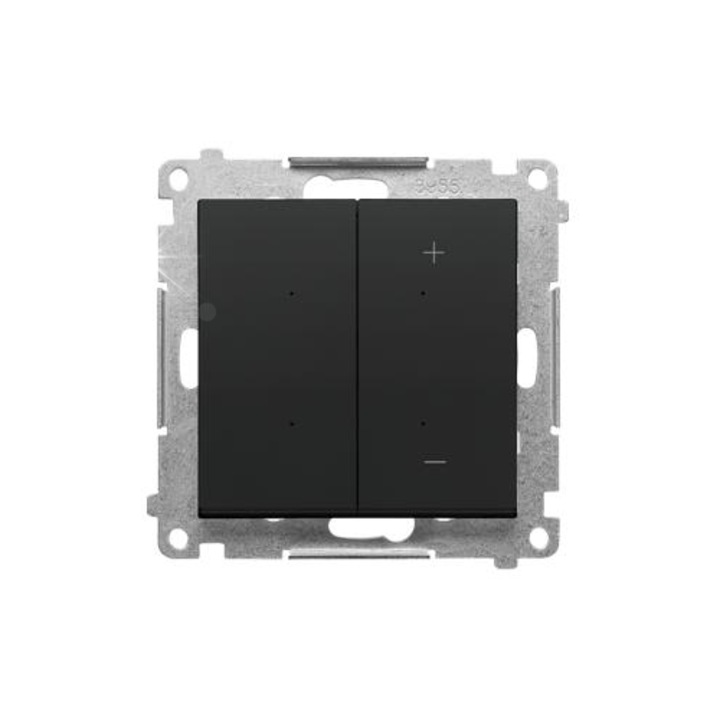 Variator LED Simon 55, negru mat, montaj incastrat, cu memorie nivel luminozitate