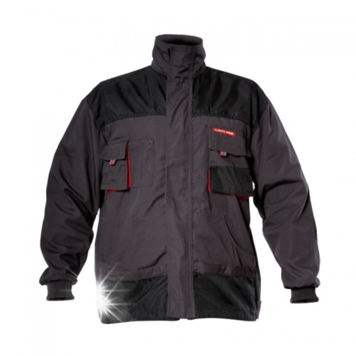 Jacheta de lucru Lahti Pro LPBR01, 7 buzunare, material rezistent, culoare negru, 65% poliester, 3XL