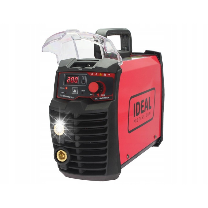 IDEAL TECNOARC 211 IGBT MMA/TIG inverteres hegesztőgép, 200 A/60%, VRD és Hot Start, Piros/Fekete