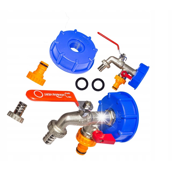 Invena VT01.522 dupla csap/csap mauzerhez, gyorscsatlakozóval, 1/2 hüvelykes menet, kék, 1 db