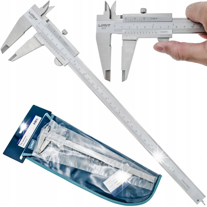 Subler nonius Limit CVT 2670-0708, 4 funkció, 300 mm, ±0,05 mm pontosság, rozsdamentes acél rögzítőcsavarral, ezüst, 1 db