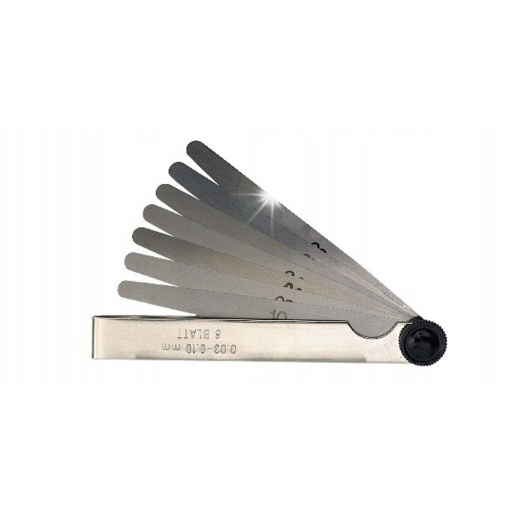 Hézagmérő 2595-0601, lamellák 0.10-2.00 mm, 100 mm, nikkelezett, ezüst, 20 db