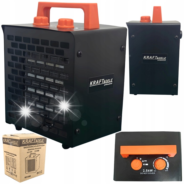Elektromos hőlégfúvó Kraft&Dele KD11990 2500W kompakt termosztát 14.5x14x18.4cm