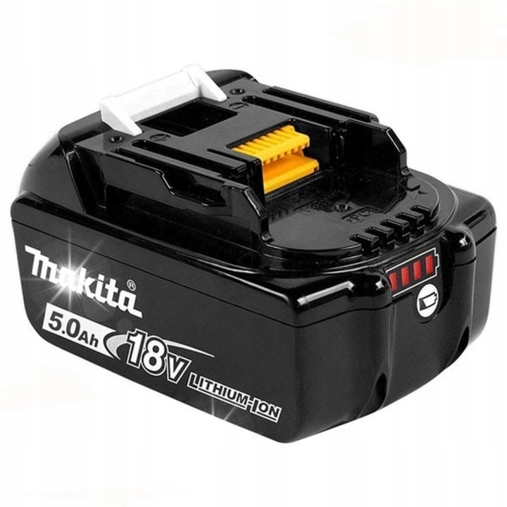 Acumulator Makita BL1850B 18V 5.0Ah Li-ion, cu indicator de incarcare, incarcare rapida 45 min, Negru