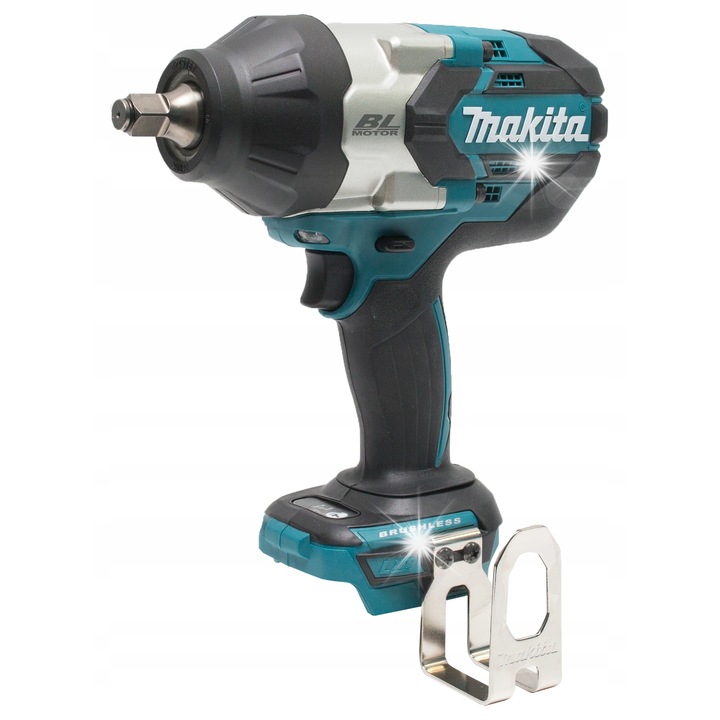 Акумулаторен ударен гайковерт Makita DTW1002Z, безчетков BLDC, 18V, 1000 Nm, захват 1/2", Тюркоаз/черен, комплект с 2 батерии 18V 5,0 Ah и зарядно устройство DC18RC