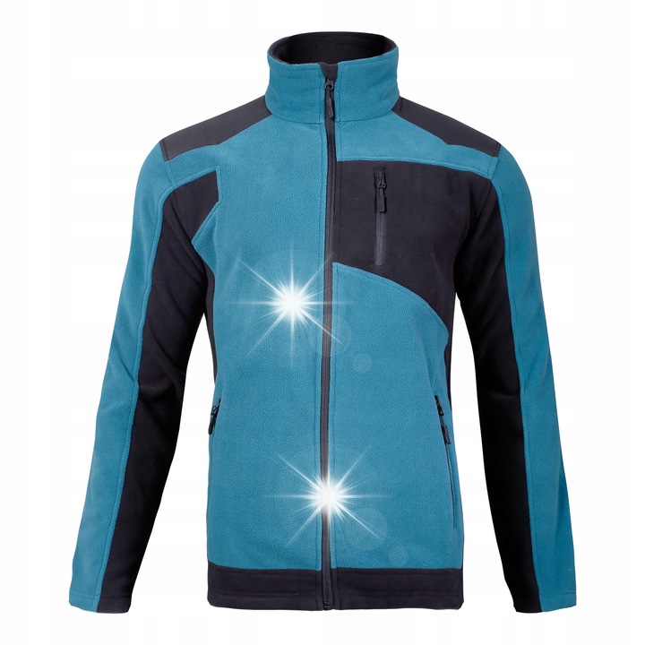 Bluza Lahti Pro polar cu intarituri, turcoaz, 100% poliester, 3 buzunare cu fermoar, M