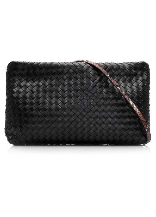 Geanta dama tip plic, Musette, LARUE, Piele naturala, Negru, 40 x 5 x 25 cm