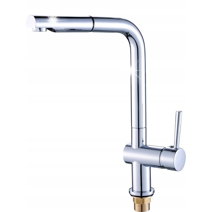 Смесител за мивка Laveo Luna BLZ 069D, едноръкохватков, с изтеглящ се чучур, керамичен патрон O35 мм, хром, 217 мм