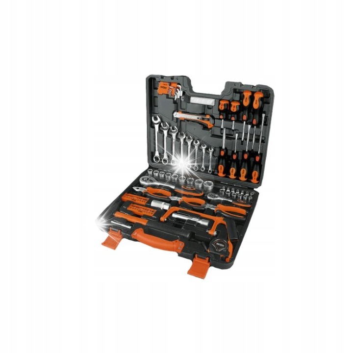 Set scule Kraft&Dele 83 piese, crom-vanadiu, geanta, multicolor, 4kg