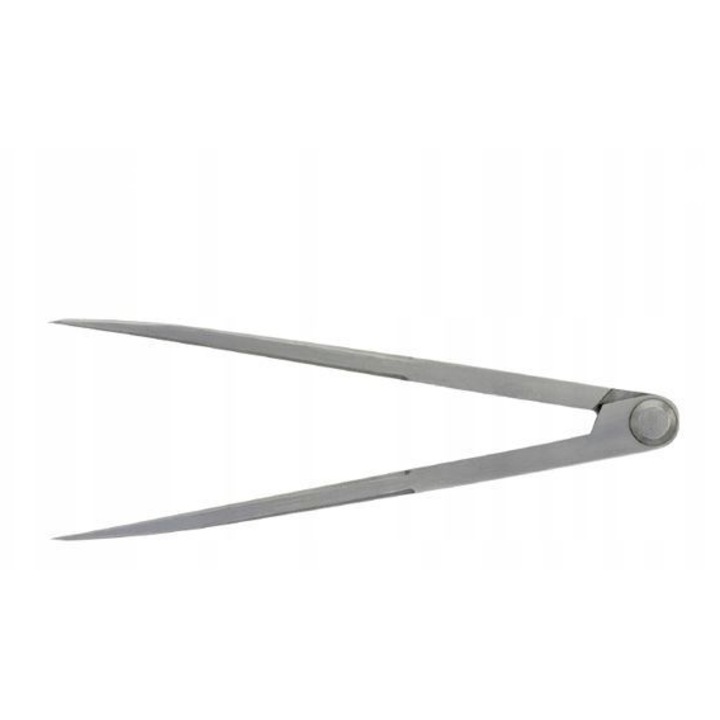 200 mm-es acél körző/osztókörző, téglalap keresztmetszetű karokkal, edzett hegyekkel, ezüst, 1 db