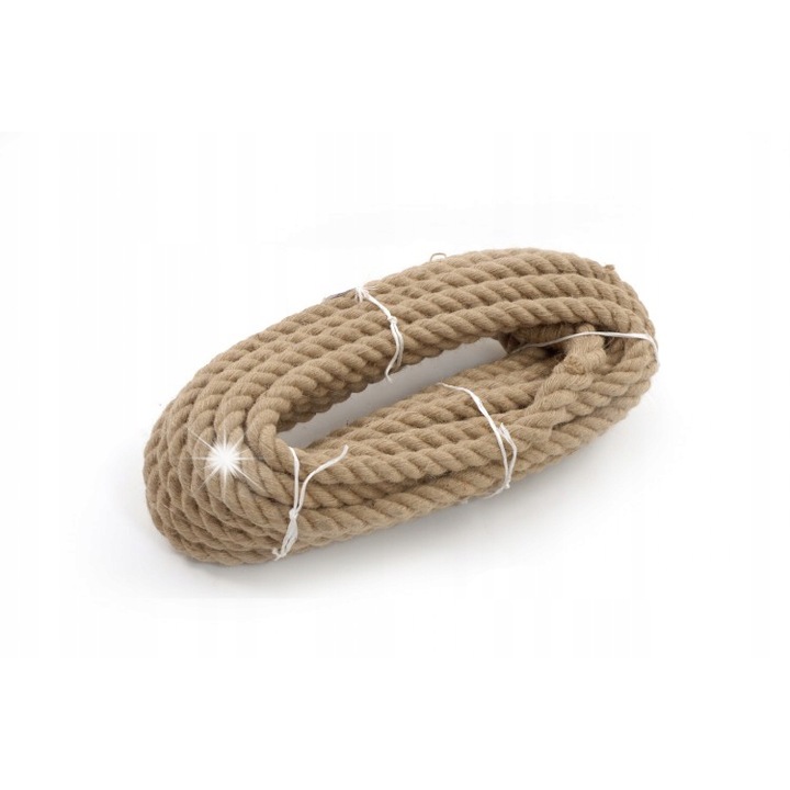 Linotech Lina Jutowa juta kötél 14 mm, 3 sodrott szál, kopásálló, natúr, 20 m