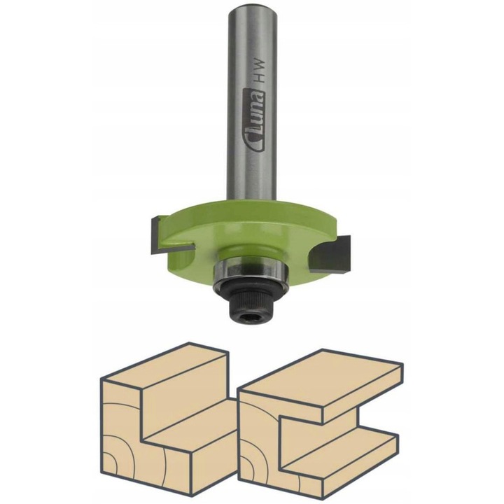 Freza Luna Z2, 32x10x37mm, 2 dinti, protectie anticoroziva, 8mm, pentru lemn si MDF