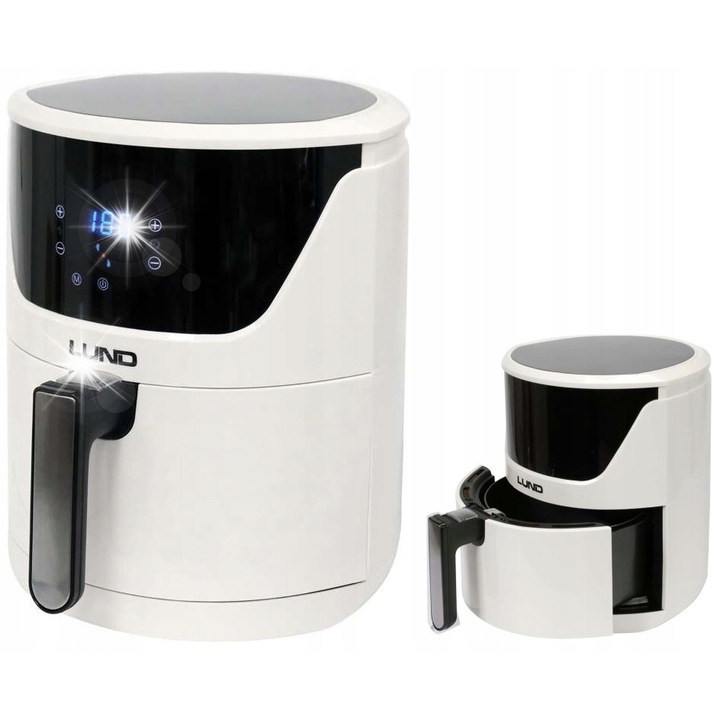 Friteuza fara ulei Lund 67575, 1400 W, 10 programe, cos 3.7 L, vas 4.5 L, alb