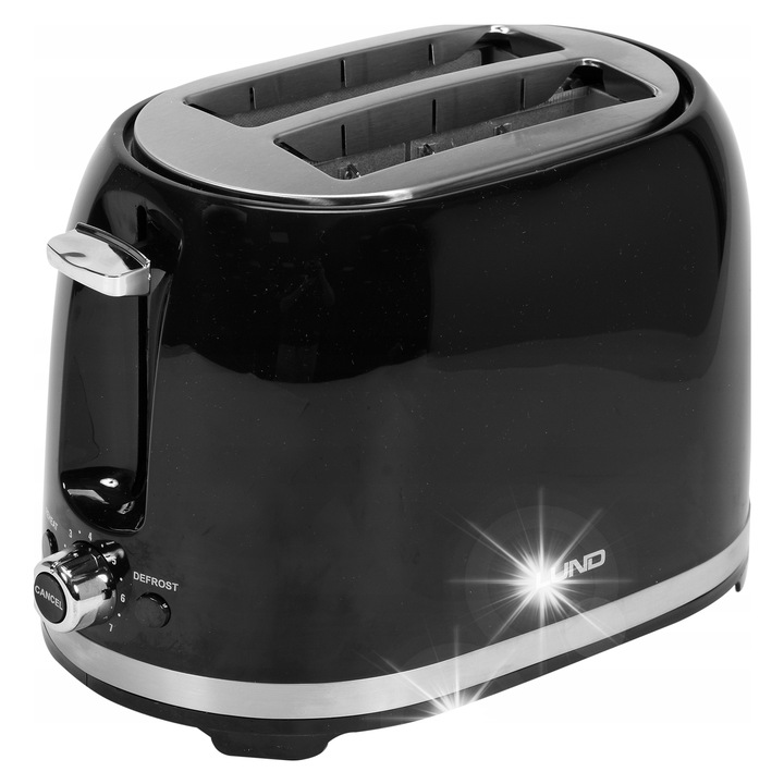 Lund T67500 kenyérpirító, fekete, 850W, 26,5x17x18,5cm, 7 fokozat