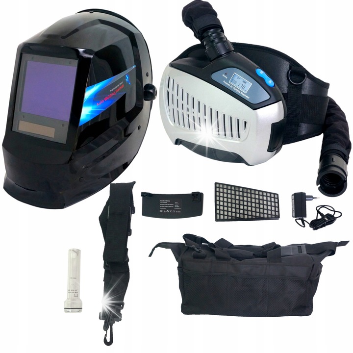 Set masca de sudura Magnum P1004 True Color, unitate de ventilare 230 L/min, filtru TH2 P R SL, Negru, 1 set