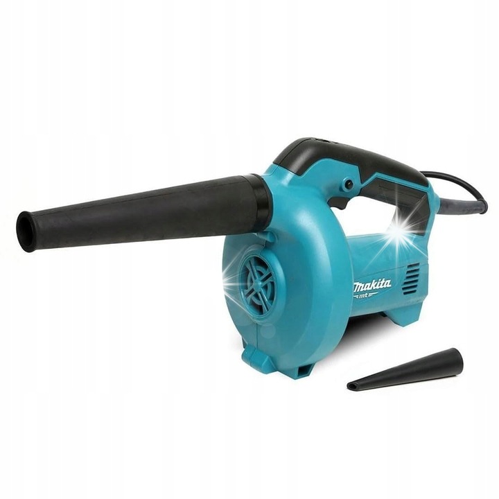 Suflator electric pentru frunze Makita M4000B, 530 W, 230 V, puternic, cu 2 duze, turcoaz