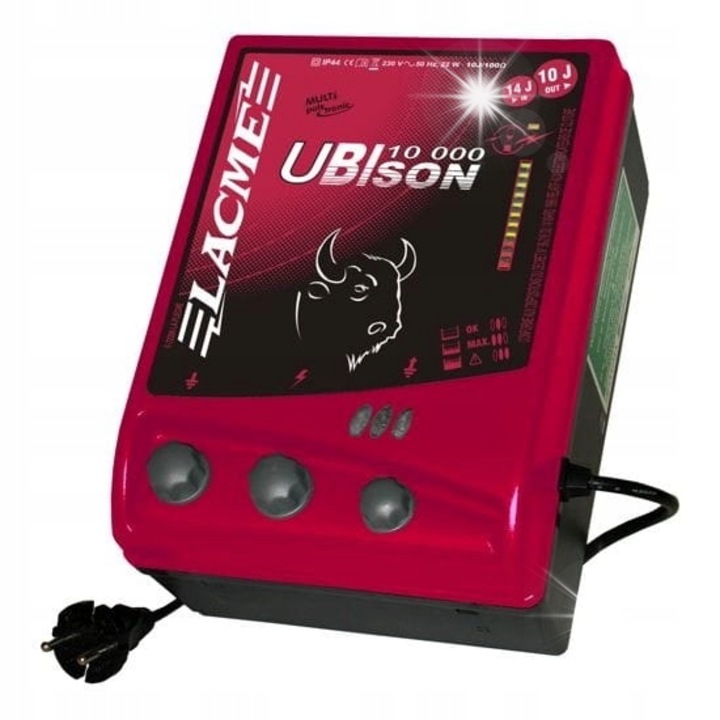 Lacme Ubison 10J erős elektromos kerítés, 26x19x13cm, hálózati villanypásztor