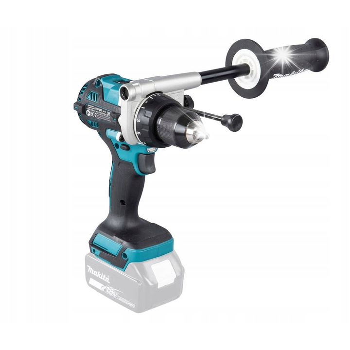 Bormasina cu percutie Makita DHP492Z 18V LXT, fara perii (BLDC), 130 Nm, XPT rezistent la praf si umezeala, Turcoaz/negru, 1 buc