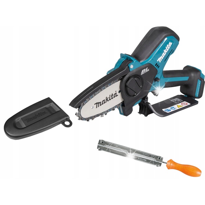 Верижен трион за клони Makita UC100D CXT 12V, безчетков мотор, автоматично смазване на веригата, без батерия, 10 см, тюркоазено-черен