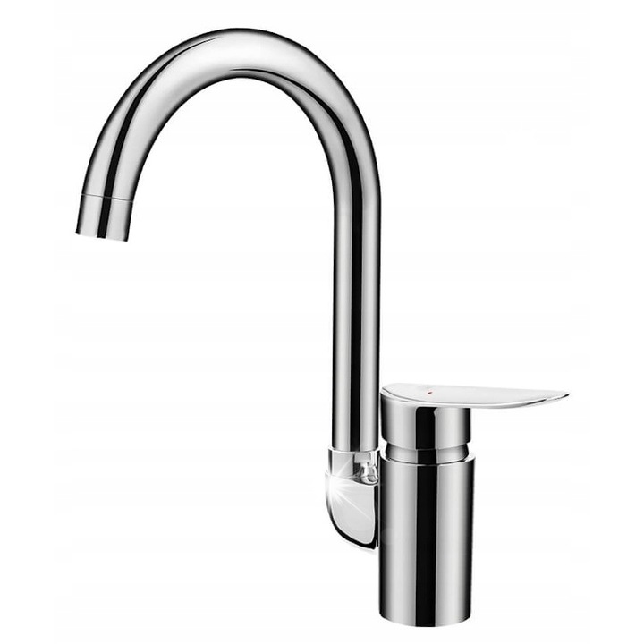 Baterie chiuveta Laveo Appia, monocomanda cu cartus ceramic, pipa in U mobila 165 mm cu aerator Neoperl, crom, 1 buc