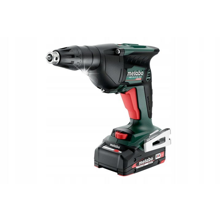 Surubelnita cu acumulator pentru lemn Metabo HBS 18 LTX BL 3000, motor fara perii, 18 V, 2 x 2,0 Ah cu incarcator SC 36, verde/negru