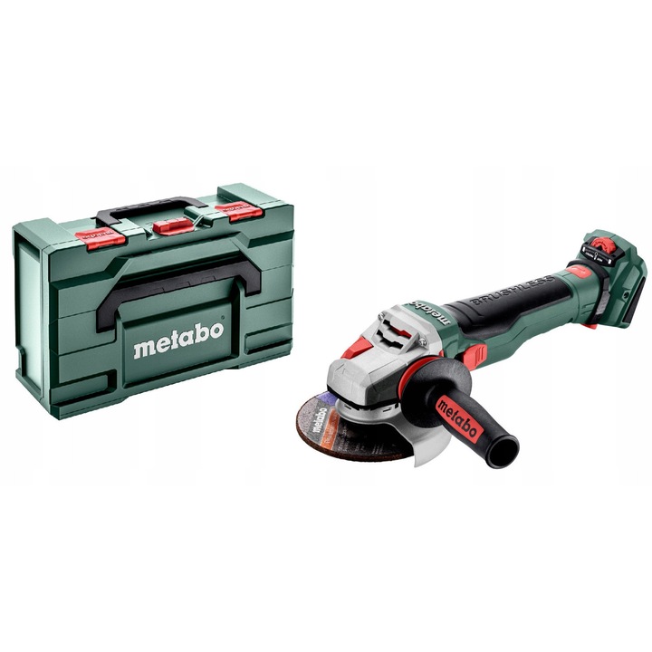 Polizor unghiular Metabo WB 18 LTX BL 15-125 Quick, cu motor brushless, sistem M-Quick pentru schimbare rapida a discurilor, fara acumulator, fara incarcator, 18 V, diametru disc 125 mm, verde, 1 buc