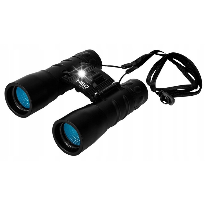 Сгъваем бинокъл NEO TOOLS 12x32 туристически за оцеляване черен 135x83x46mm