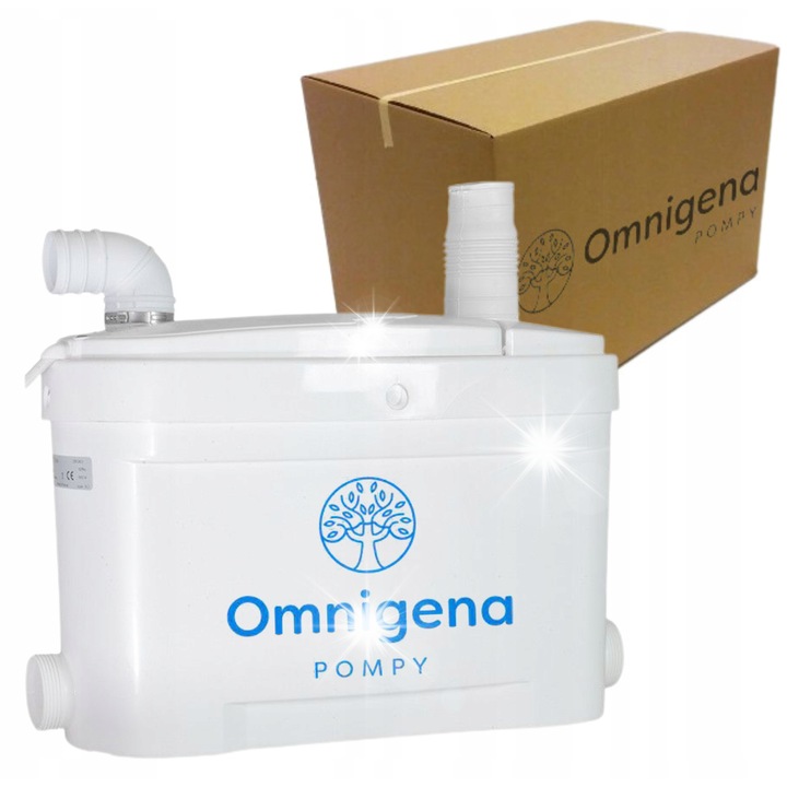 Помпа за отпадни води / помпена станция Omnigena SANIGENA2, с вграден шредер, дебит 85 л/мин, мощност 0,5 kW, бяла