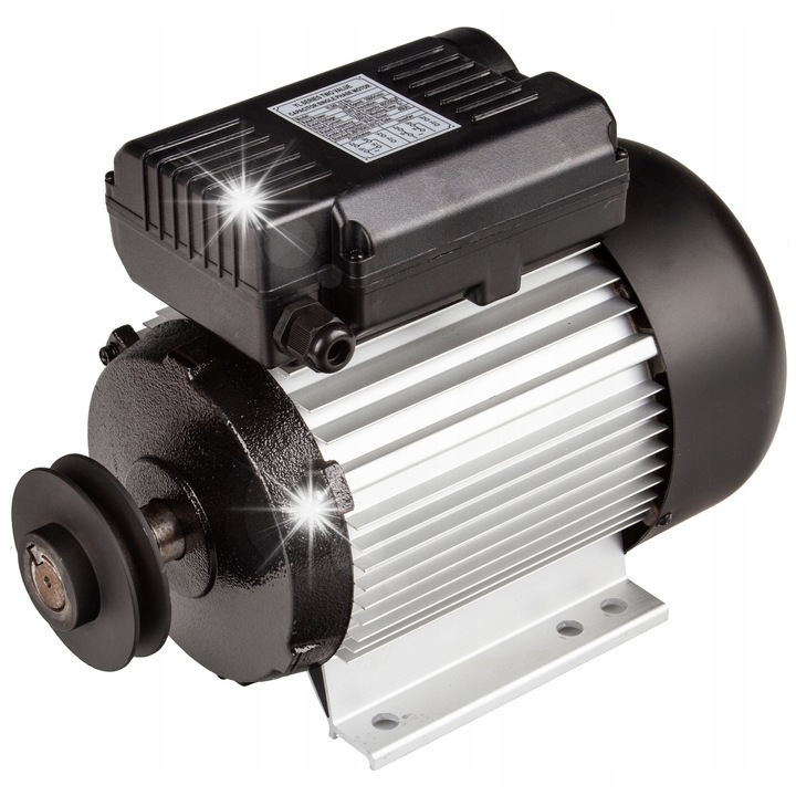 Mar-Pol YL90L-2 egyfázisú villanymotor, 2,2 kW, 2880 ford./perc, tengely 24 mm, 230V, kettős kondenzátor, fekete/ezüst