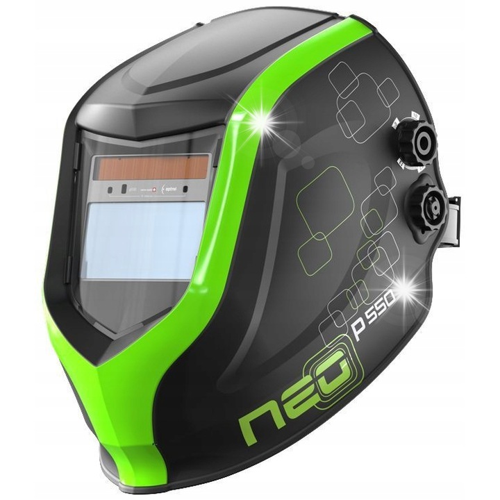 Маска за заваряване OPTREL NEO p550, автоматично затъмняване, зелено-черна, 50x100mm