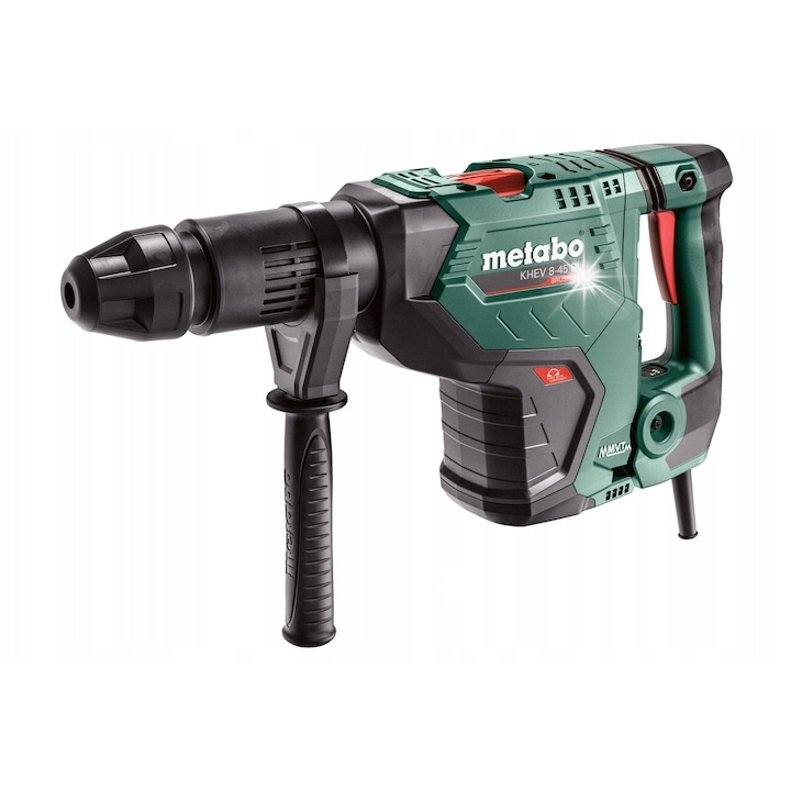 Ciocan rotopercutor Metabo KHEV 8-45 BL, motor fara perii 1500W, energie percutie 12,2J, SDS-MAX, capacitate gaurire 45 mm, verde/negru, 1 buc