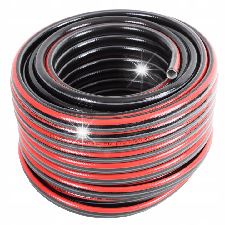 Proline Premium 4 rétegű kerti tömlő, UV- és fagyálló, üzemi nyomás 10 bar, fekete/piros, 1/2" 20 m