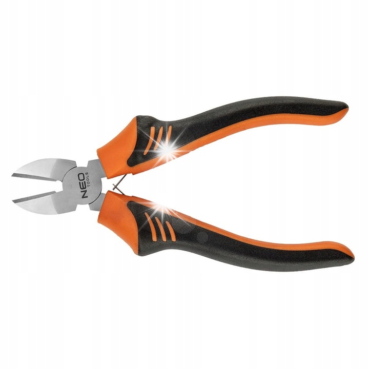 NEO TOOLS 01-257 oldalcsípőfogó, 180 mm, CrNi acélból, csúszásmentes gumírozott nyél, fekete/narancs, 1 db