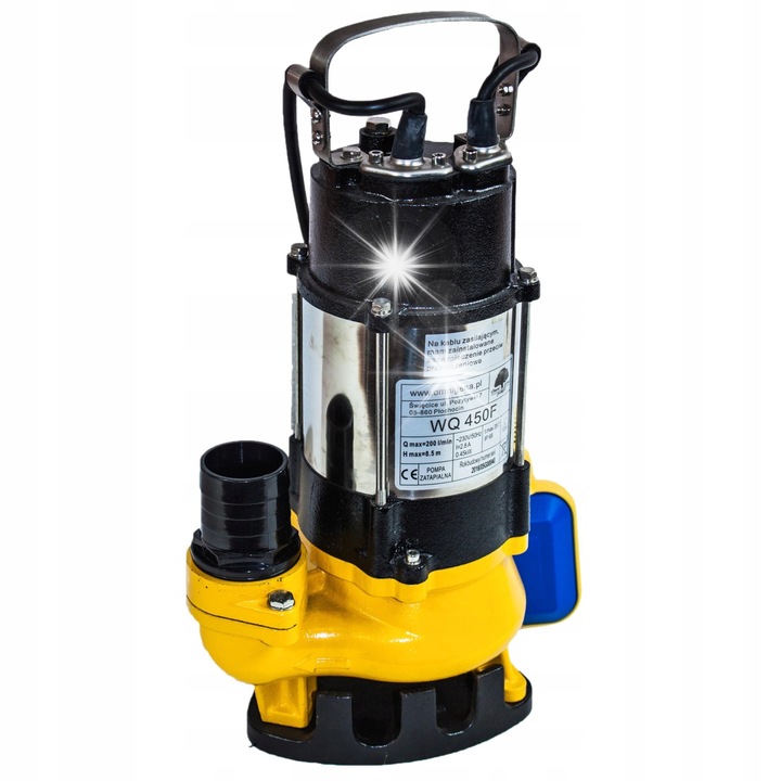 Потопяема помпа Omnigena WQ 450F, 0.45kW, 230V, 9m, 5.5м кабел, черен