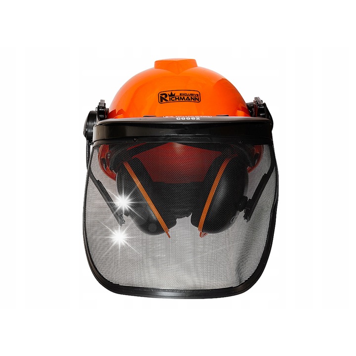 Set protectie taiere iarba Richmann casca cu viziera si casti, universal, negru 22cm