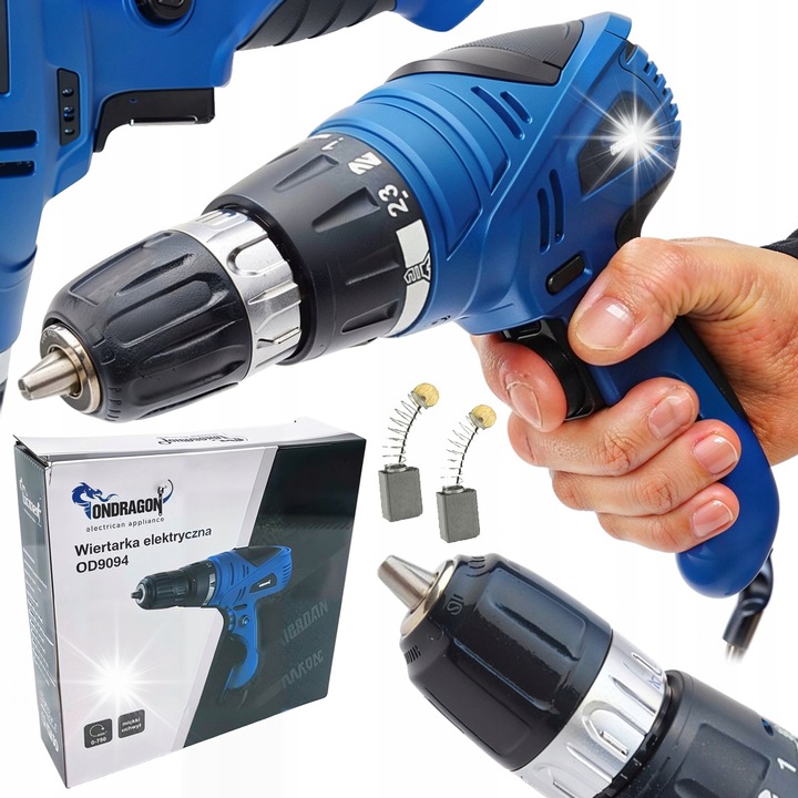 Ondragon OD9094 elektromos fúrógép, 950W, 0-750 ford./perc, hálózati tápellátású, kék/fekete