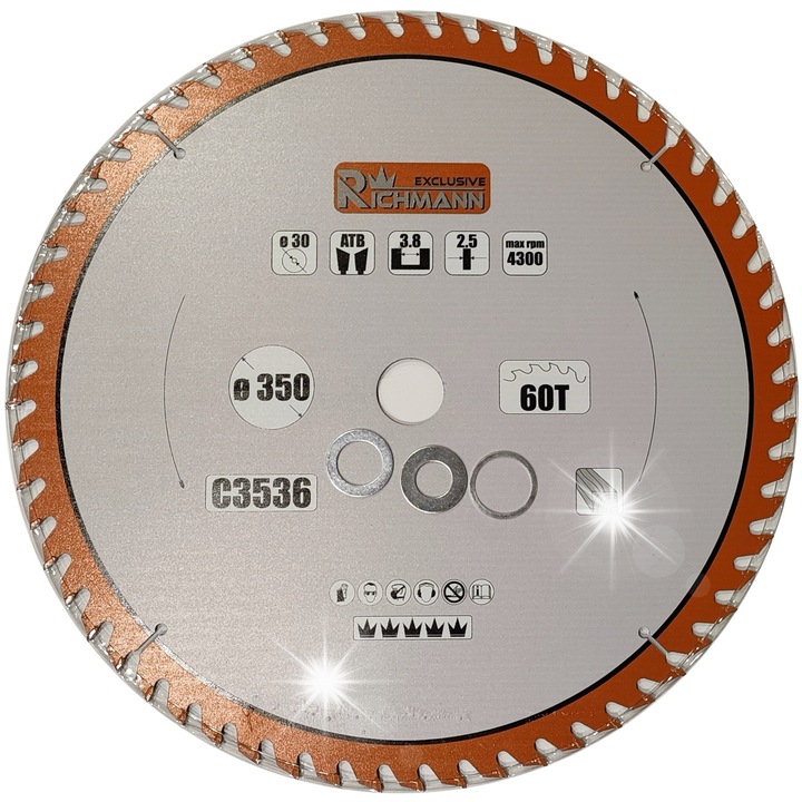 Panza circulara RICHMANN 350x30mm 60 dinti ATB multistrat