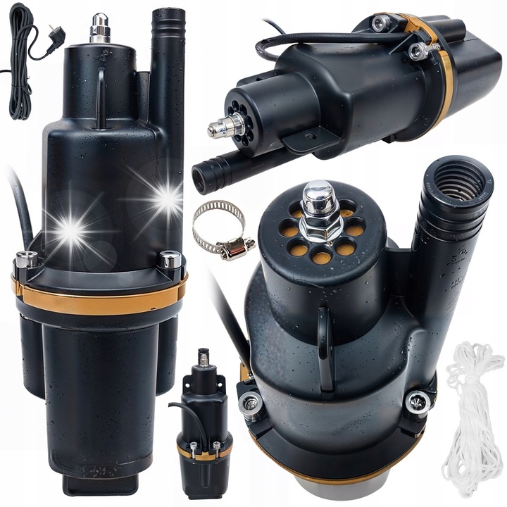 Pompa submersibila membrana Ondragon 600W, pentru apa curata si murdara, debit 1020 L/h, inaltime refulare 60 m, adancime aspiratie 8 m, particule max 1 mm, Negru, O10 cm, 28 cm, 4 kg