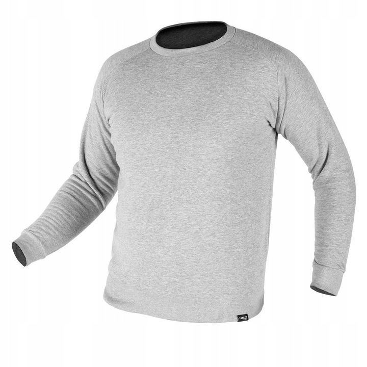 Hanorac NEO TOOLS COMFORT, gri melanj, material moale, mansete elastice, XL
