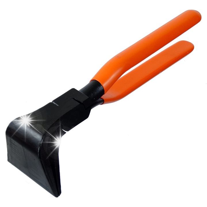 NEO TOOLS 31-080 lemezfogó, 90°-ban hajlított, 275 mm hosszúságú, króm-molibdén acélból, PCV bevonatú nyéllel, narancssárga
