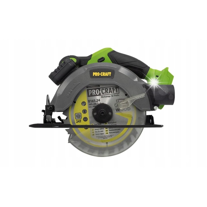 Procraft körfűrész 165mm 20V akkumulátor nélkül 2.1kg