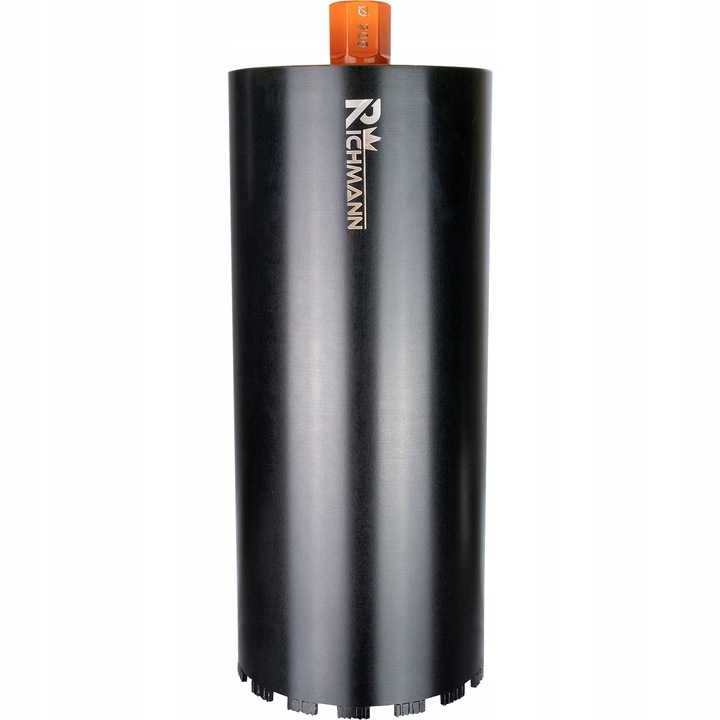 Carota diamantata RICHMANN 250x450 mm 1 1/4", 7 segmente diamantate, corp din otel vopsit anticoroziv, pentru lucru umed, pentru beton armat, negru, 1 buc